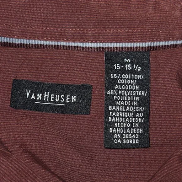 Van Heusen Mens Shirt Long Sleeve Button Down Sz M - Picture 3 of 3